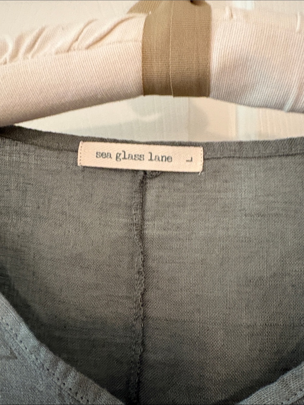 Sea Glass Lane Linen Top in Dusty green